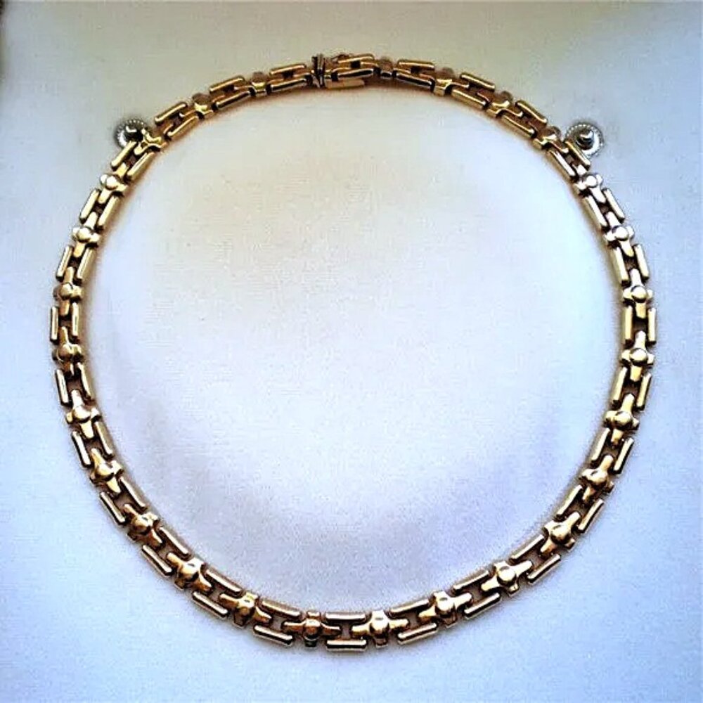 European Italy Designer HEAVY Solid 14K Yellow Gold Stampato Necklace Chain 31 g